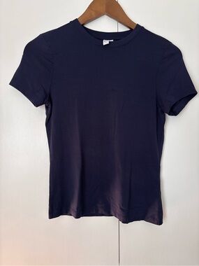 & Other Stories Navy Short Sleeve Crewneck Tee